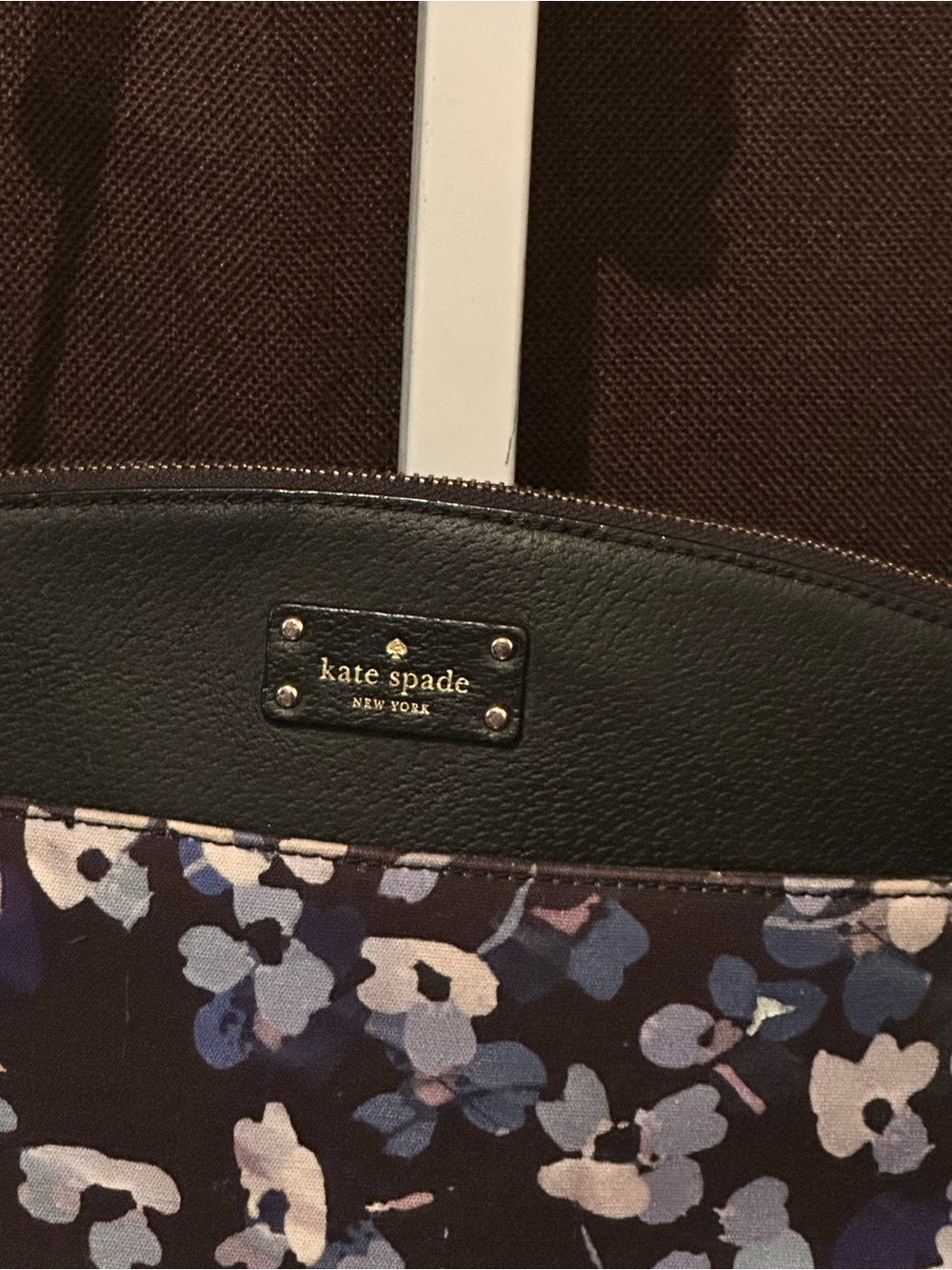 Kate Spade New York Floral Black Leather-Trim Tote